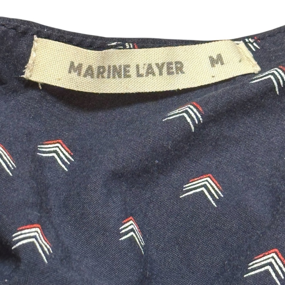 Marine Layer Navy Blue Printed Spaghetti-Strap Romper - Picture 5 of 5
